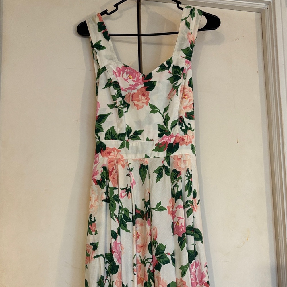 Handmade floral cottagecore open back dress